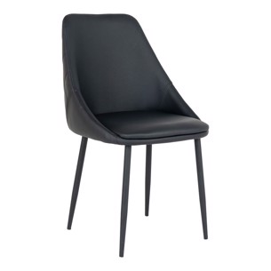 2 stk - Porto spisebordsstol - sort kunstlæder